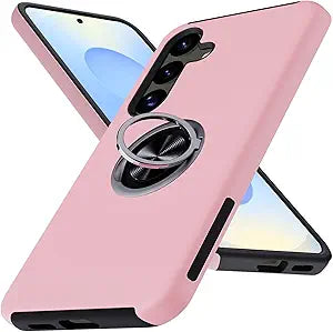 For Samsung Galaxy S21 Case with Ring Holder Kickstand Phone Case,Pink