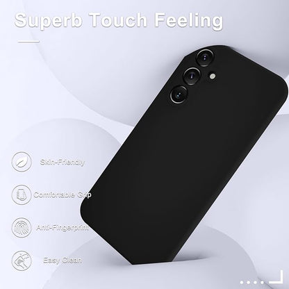 For Samsung Galaxy S21 Silicone Black case with 1 Screen Protector