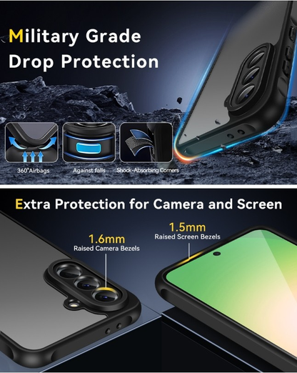 Matte Phone Case for Samsung A35  5G Shockproof Cover-Black