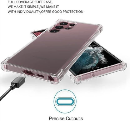 For Samsung Galaxy S25 Ultra Edge S24 S23 S21 Flexible Clear Shockproof  TPU case