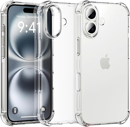 For iPhone 16 case  Crystal Clear Shockpoof with Reinforced Corners Slim Fit Soft TPU Bumper