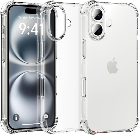 For iPhone 16  Plus case  Crystal Clear Shockpoof with Reinforced Corners Slim Fit Soft Flexible TPU Bumper