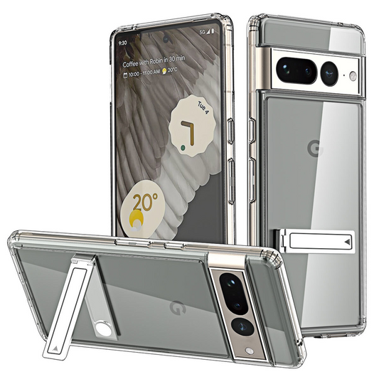 For Google Pixel 8 Case Clear Shockproof KickStand Protective Cover