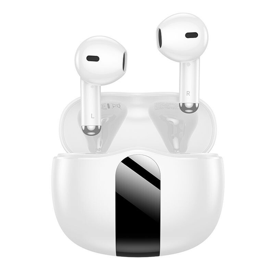 Bluetooth Wireless Earphones Stereo Headphones Earbuds with LED Display-White