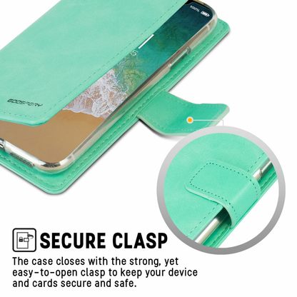Flip Wallet Case for iPhone 15 -Mint Green Colour