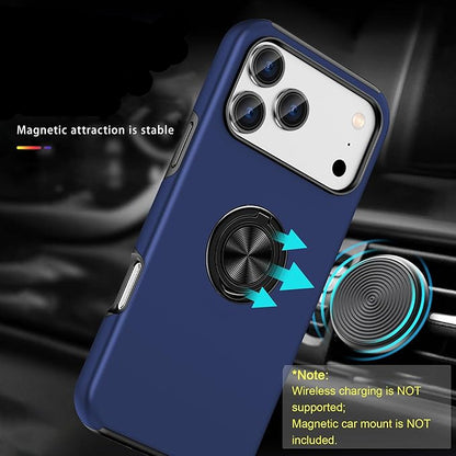 For iPhone 17 Pro Max Case with Metal Ring Stand-Navy Blue