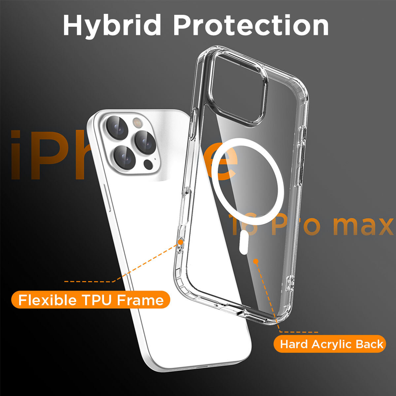 For iPhone 12 Pro Max Clear MagSafe Shockproof Transparent  Protective Case