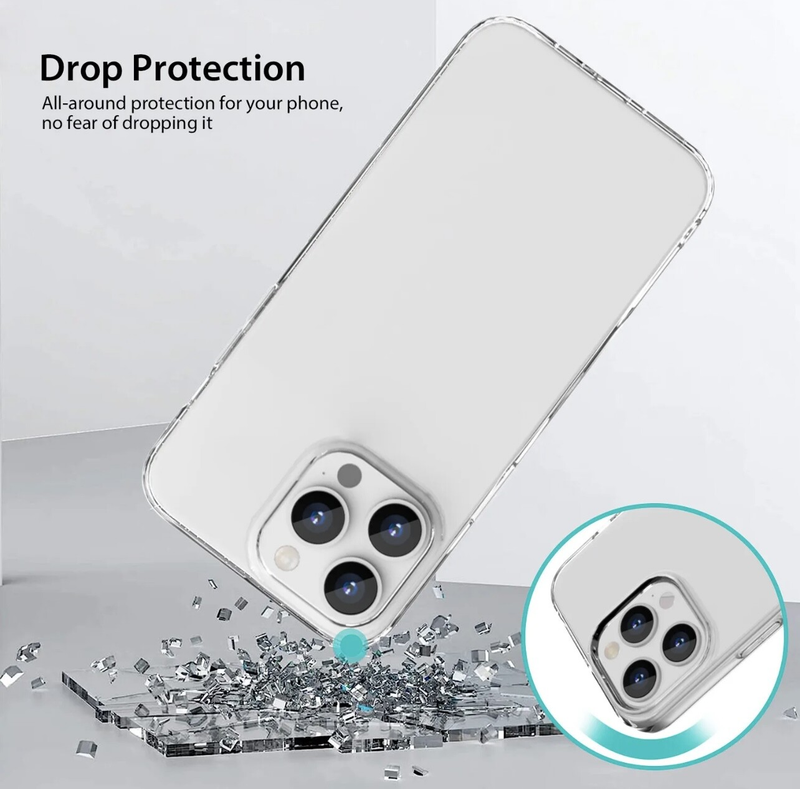 For iPhone 16 Pro Max Case Ultra Thin Clear Soft Silicone Shockproof Cover[2 Packs]