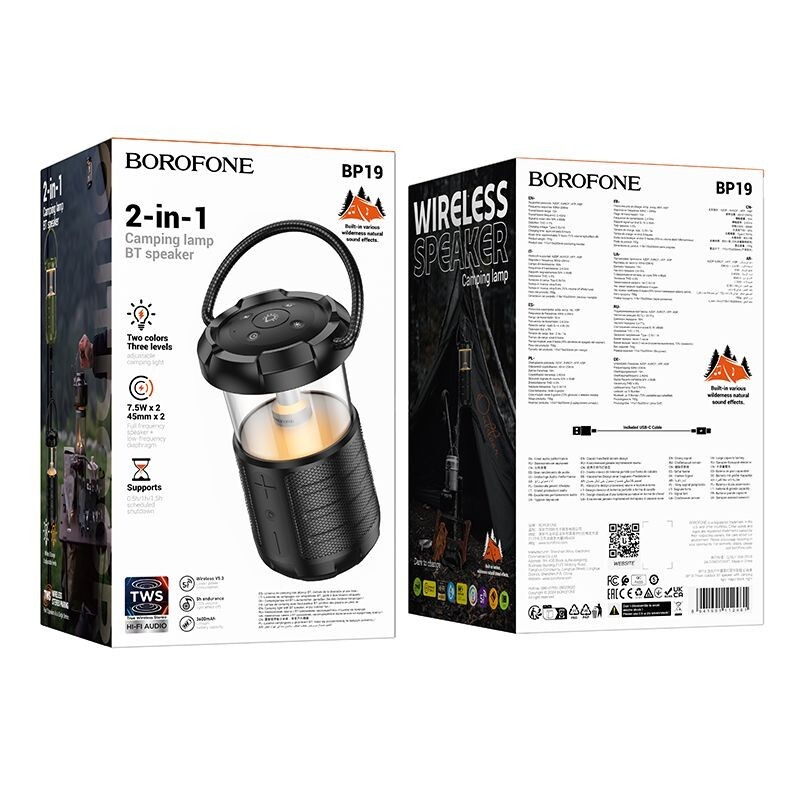 Portable Wireless Bluetooth Speaker with 2 in 1 LED Camping Light