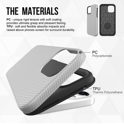 For iPhone 14 Pro Shockproof Case Rugged Silver Case