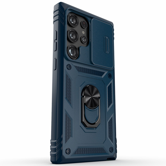 For Samsung Galaxy S22 Ultra  Shockproof Case with kickstand-Blue
