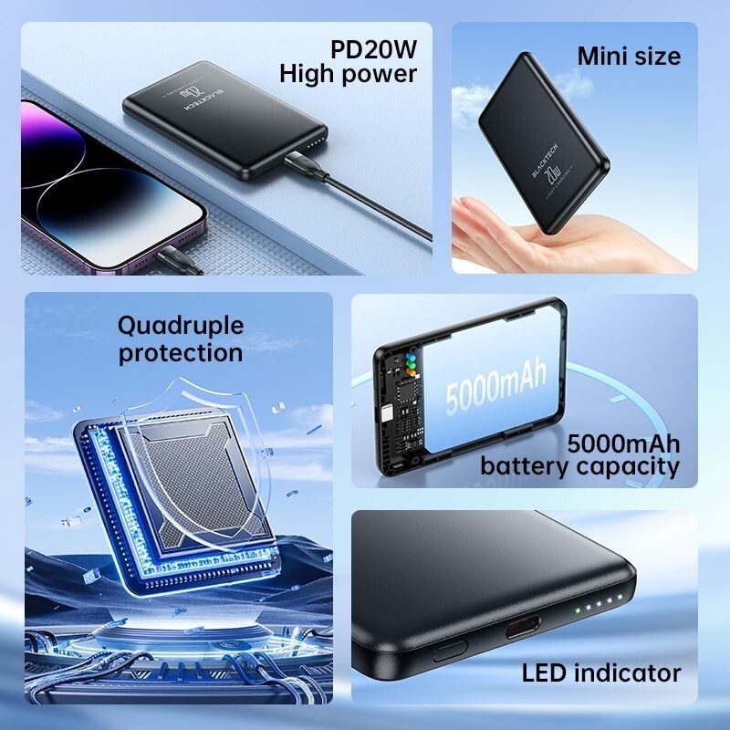 Sleek 5000mAh Fast Portable Power Bank