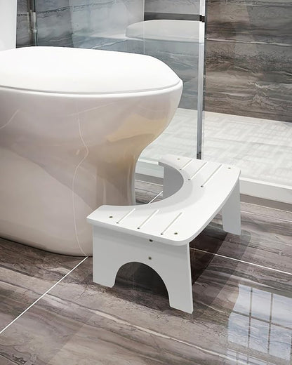 Bamboo Toilet Stool -  Non-Slip Squat Stool for Adults and Kids,Portable Bathroom Foot Support