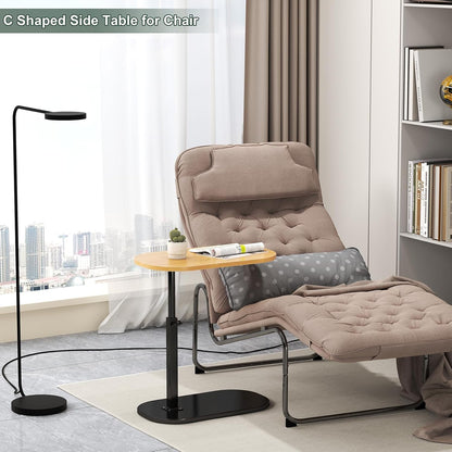 Small  Height Adjustable C Shaped End Table for Sofa and Bed