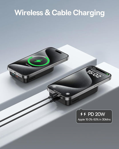 5000mAh Portable Power Bank Magsafe Charger Phone Holder For iPhone