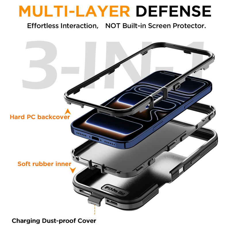 For Apple iPhone 17 Pro Heavy Duty Shockproof Case