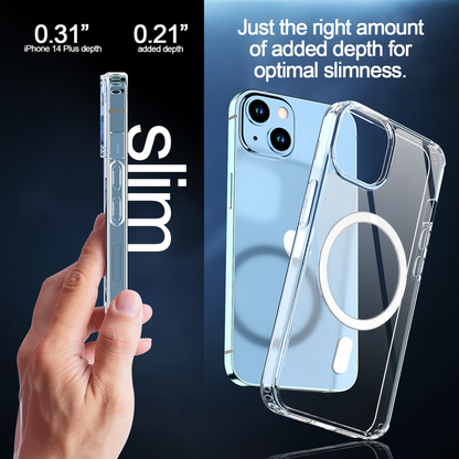 For iPhone 15 Clear Case MagSafe Shockproof Magnetic Cover