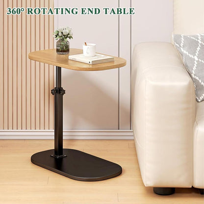 Small  Height Adjustable C Shaped End Table for Sofa and Bed