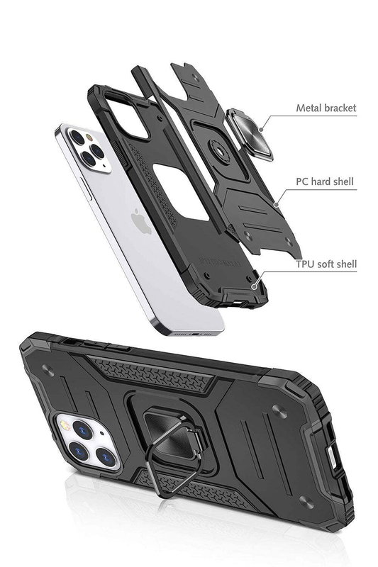 For iPhone 13 Pro Max Black Magnetic Phone Protective case