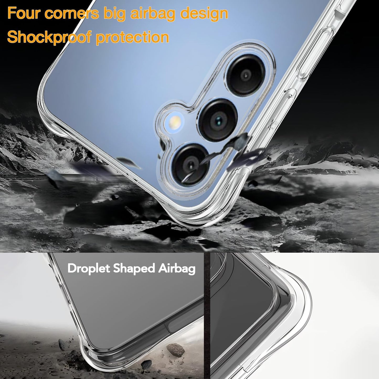 Transparent Case for Samsung Galaxy A16 5G Case Clear TPU Four Corners Soft Cover