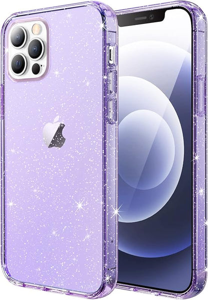 For iPhone 12/12 Pro, 6.1-Inch, Bling Sparkle Shockproof Phone Cover