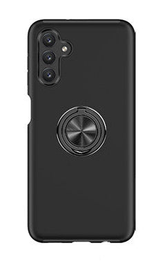 For Samsung Galaxy S21 FE Slim Case with Metal Ring Stand-Black Colour