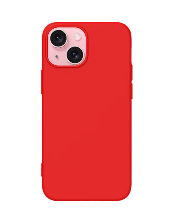 For iPhone 13 Silicone Case -Red, Slim Fit Cover