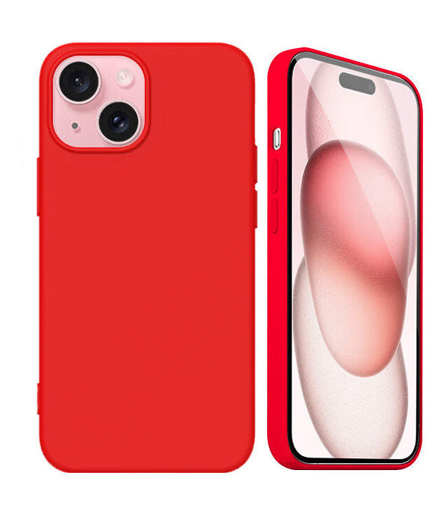 For iPhone 13 Silicone Case -Red, Slim Fit Cover