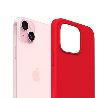 For iPhone 13 Silicone Case -Red, Slim Fit Cover