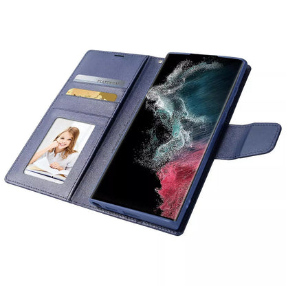 For Samsung Galaxy S25 Wallet Case with Card holder Dark Blue Colour Flip Cover