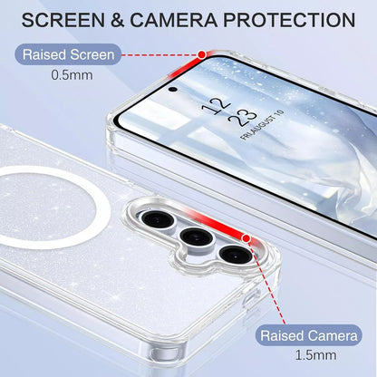 For Samsung Galaxy S24 Plus Glitter Shockproof MagSafe Magnetic Case Cover