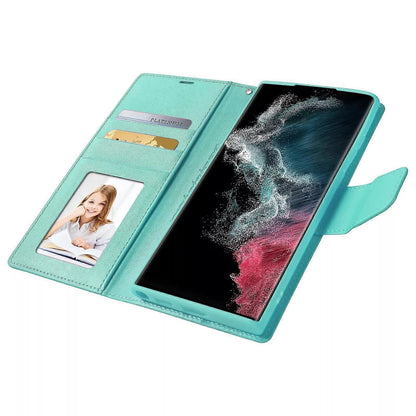 For Samsung Galaxy S25 Plus Wallet Case with Card holder Mint Colour Flip Cover