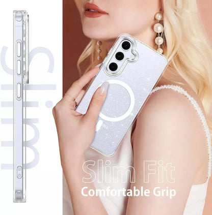 For Samsung Galaxy S24 Plus Glitter Shockproof MagSafe Magnetic Case Cover