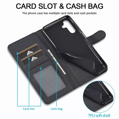 For Samsung Galaxy A16  Matte Wallet Flip Black Case