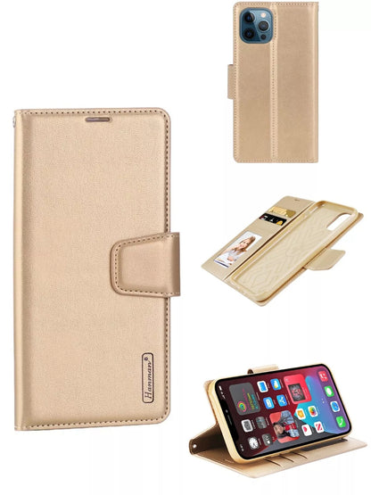 For iPhone 16E Wallet Case Gold Colour Flip Cover