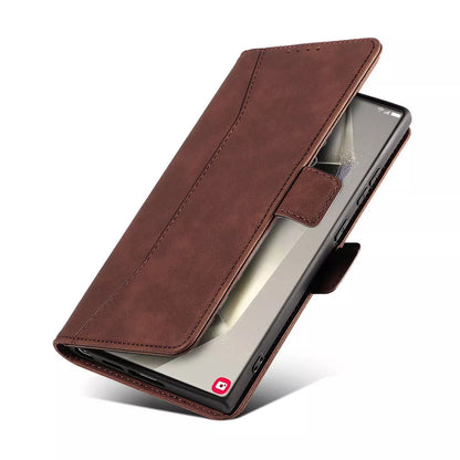For Samsung Galaxy S24 Wallet Case Brown Colour Folio Flip Cover