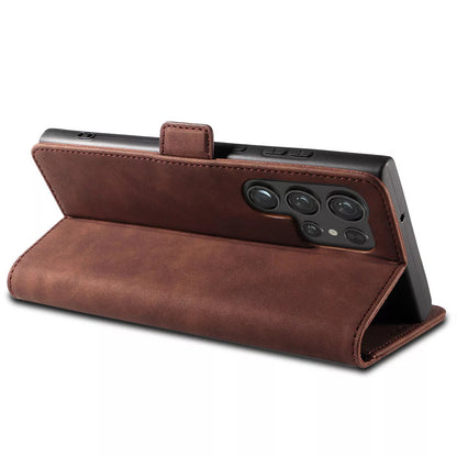 For Samsung Galaxy S24 Wallet Case Brown Colour Folio Flip Cover