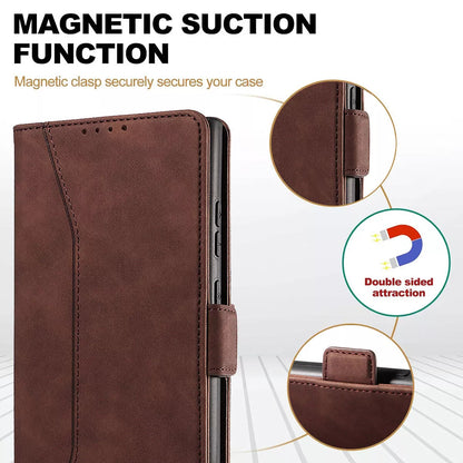 For Samsung Galaxy S24 Wallet Case Brown Colour Folio Flip Cover