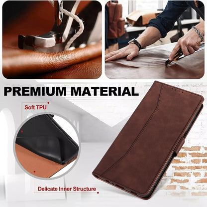 For Samsung Galaxy S24 Wallet Case Brown Colour Folio Flip Cover