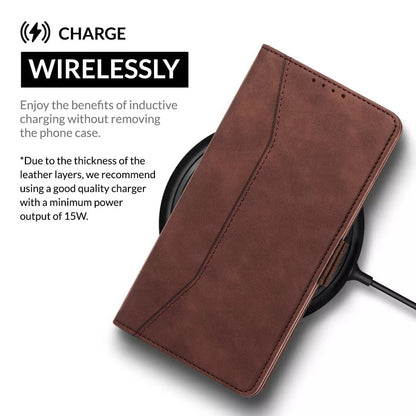 For Samsung Galaxy S24 Wallet Case Brown Colour Folio Flip Cover