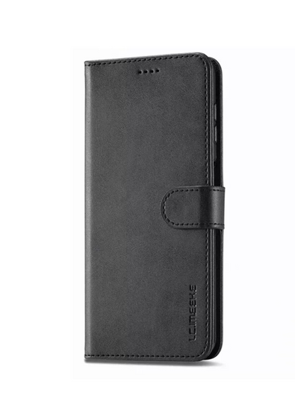 For Samsung Galaxy A16  Matte Wallet Flip Black Case