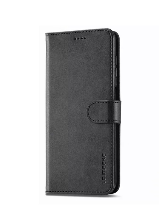 For Samsung Galaxy A16  Matte Wallet Flip Black Case