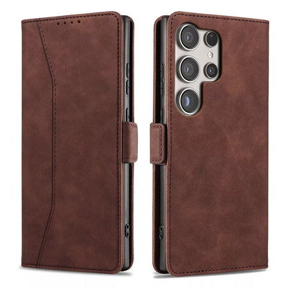 For Samsung Galaxy S24 Wallet Case Brown Colour Folio Flip Cover