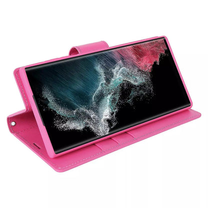 For Samsung Galaxy S25 Ultra Wallet Case with Card holder Hot pink Colour Flip Cover