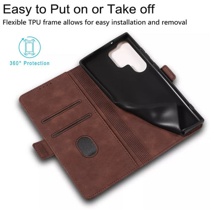 For Samsung Galaxy S24 Wallet Case Brown Colour Folio Flip Cover