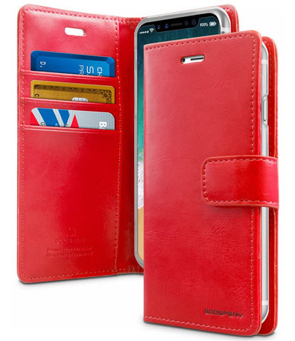 For iPhone 13 RED Wallet with Card holder Flip Cover