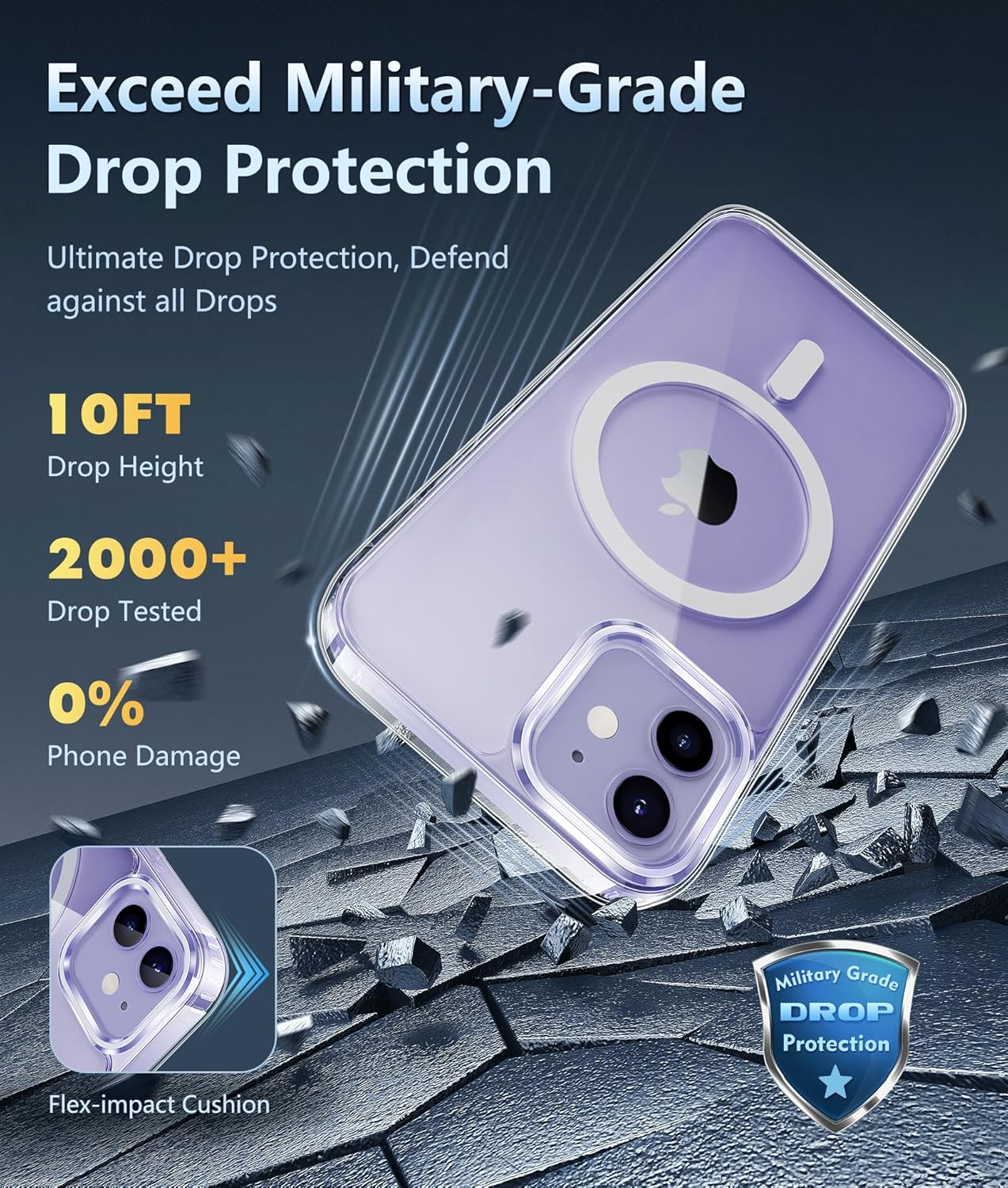 For iPhone 12 Clear Case Magnetic  Protection Phone Cover