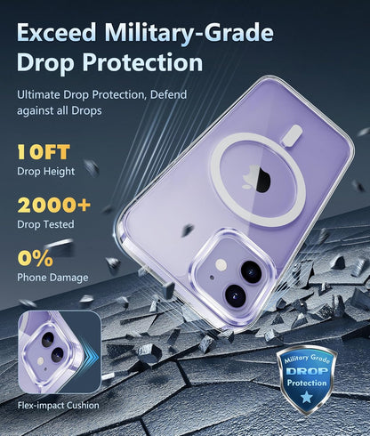 For iPhone 12 Clear Case Magnetic  Protection Phone Cover