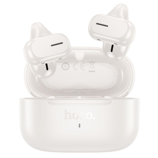 Wireless Bluetooth Ear Hook Open Ear Earphones Sport Clip On EarBuds-Milky White