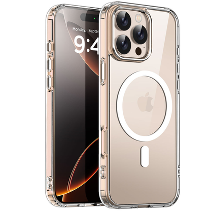 For iPhone 15 Pro Max Clear Shockproof Magnet Cover
